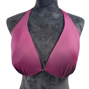 Women's Victoria Secret Swimsuit Bikini Top 36DD Halter Maroon Underwire